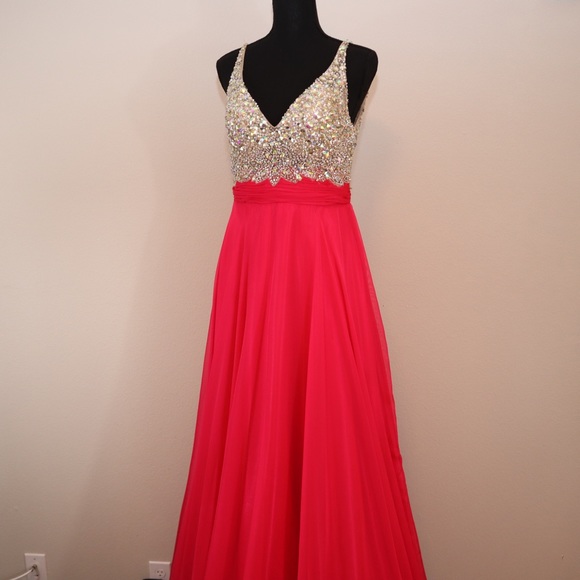 Richard Meier Dresses & Skirts - Pink Long Prom Dress Size 8 (FREE SHIPPING)